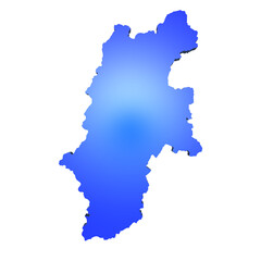 日本の長野県の地図