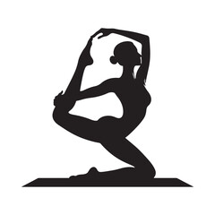 Tranquility in Motion: Yoga Illustration Depicting the Fluidity of Yoga Poses in a Person Silhouette - Yoga Vector - Yoga Silhouette
