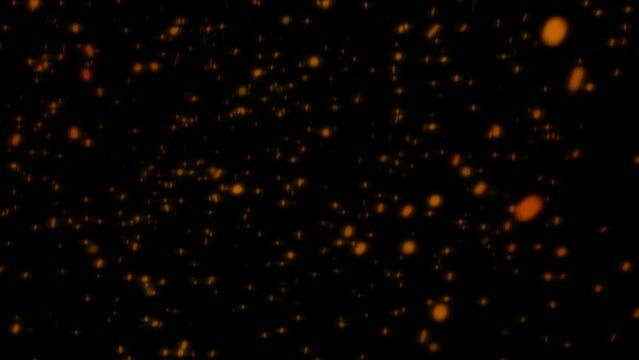 Animation of sparks from fire on a transparent background. Alpha channel