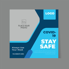 Medical social media post template design set for health, Healthcare, Medicine, Corona, Treatment, Healthcare Social Media post