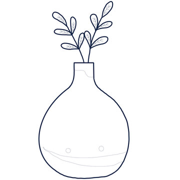 recommend clip art: leaf in a vase line  art