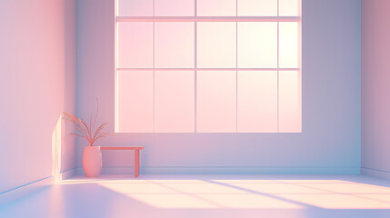 3D rendering minimalist interior room, empty room, minimalist style interior background