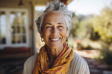 Portrait of a senior woman smiling at home