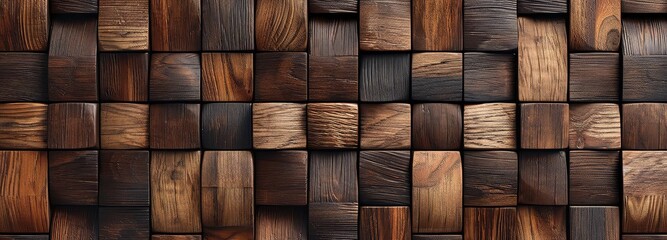 Beautiful Wooden blocks aligned together, abstract wall concept