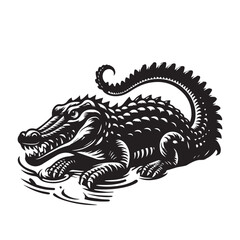 silhouette of a crocodile vector