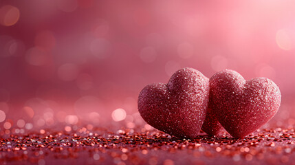 Obraz premium Valentine's day hearts with copy space, saint valentine background concept, blank space, hd