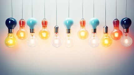 colored light bulbs in lgbt style on a white background