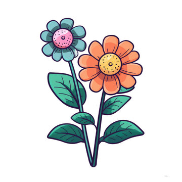 isolated flower cartoon illustration