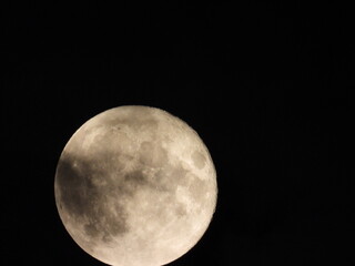 A photo of the Moon's surface taken from Earth with a professional camera