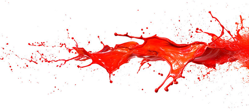 Red paint splash isolated on white background