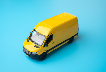 Yellow delivery van. Delivery of mail and cargo. Efficiency, speed, and reliability in transportation and logistics. Delivering goods and services. E-commerce, retail, or distribution networks.