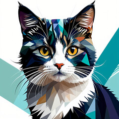cat art illustration geometric