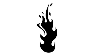 icon black hot fire silhouette logo