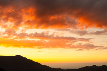 Beautiful mountain landscape at sunset