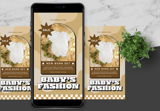 Brown and White Fun-Groovy Instagram Story