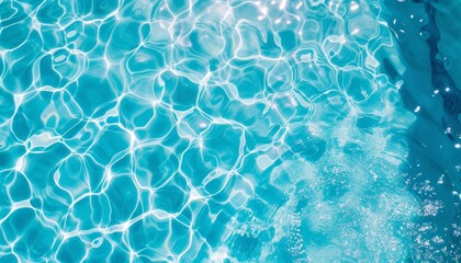 Swimming pool water with ripples, luminous, smooth surface. Solar. Sunlight