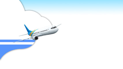 3d illustration plane with Altai Republic flag background for business and travel design