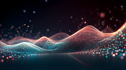 Digital technology particles abstract background, abstract analysis visualization