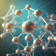 molecule or atom, Abstract structure for Science or medical background, 3d illustration.
