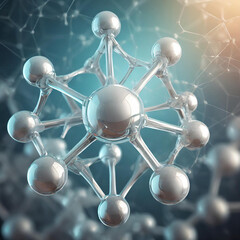 molecule or atom, Abstract structure for Science or medical background, 3d illustration.