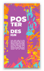 a poster with a colorful background and the word