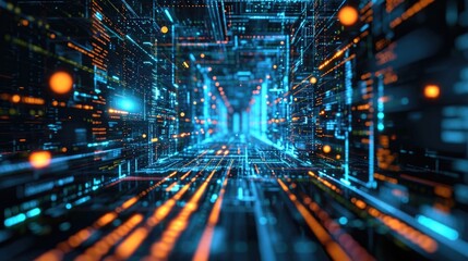 Digital big data background with code