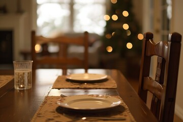 An empty chair at a family dinner table, representing the rejection and estrangement often faced by LGBT+ individuals from their families
