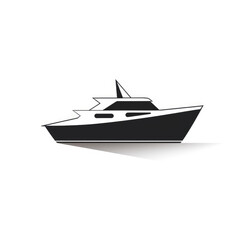 Minimalistic icon of boat isolated on white background