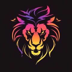 Fototapeta premium Animal Lion. Logo illustration of a Lion. Lion emblem, icon, logotype,decal, print.