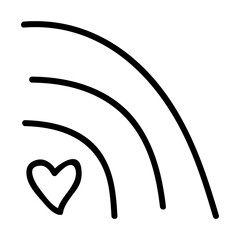 Love radar icon in hand-drawn style
