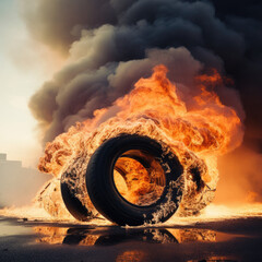 Tires burnout illustration