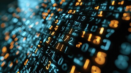 Blue binary code. Abstract data bits stream background. Digital cyber pattern.