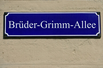 Emailleschild Br&uuml;der-Grimm-Allee
