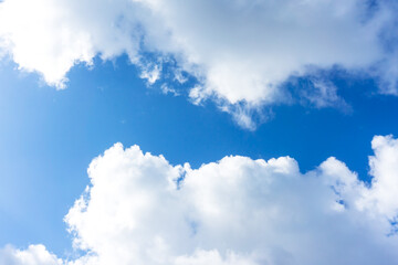 beautiful blue sky and clouds in summer at tropical zone in phuket, thailand.