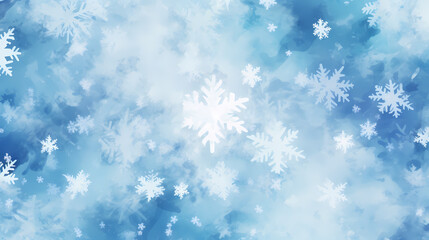 Obraz premium Beautiful winter Christmas glowing background with falling snowflakes, winter background