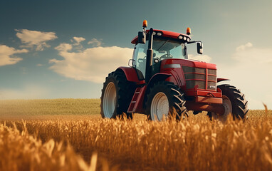 Obraz premium combine harvester working in the field