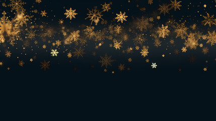 Beautiful winter Christmas glowing background with falling snowflakes, winter background - obrazy, fototapety, plakaty
