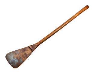 Old Wooden Rowboat Oar, isolated on a transparent or white background