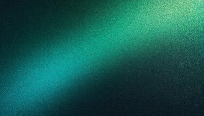 Dark grainy texture background glowing teal blue green black color gradient noise texture technology web banner design, copy space