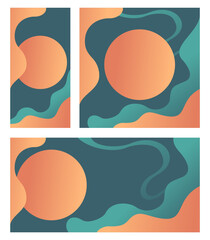 Web banners set with circular copy space