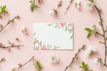 Watercolor Whimsy Spring Themed Business Card Mockup Embrace the Playfulness of Spring