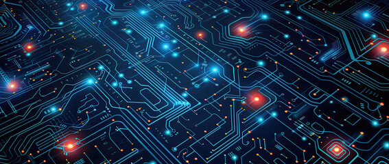 Abstract circuit board futuristic technology processing background