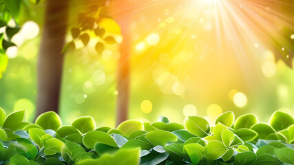 generative ai soft bokeh natural and refreshing green background, healthy and fresh concept.