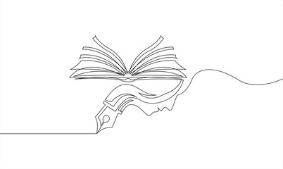 line art style for world book day celebration