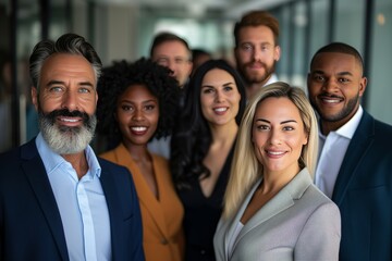 Obraz premium Group portrait of smiling business people