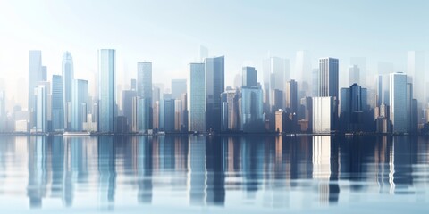 Fototapeta na wymiar glass high skyscrapers of a big city Generative AI