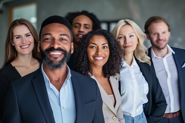 Obraz premium Group portrait of smiling business people