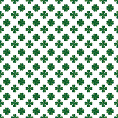 Green clover seamless pattern, transparent background, PNG illustration