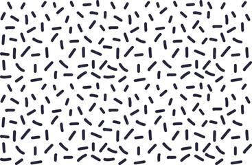 Cute doodle sprinkles vector seamless pattern. Playful scribble background on white - obrazy, fototapety, plakaty