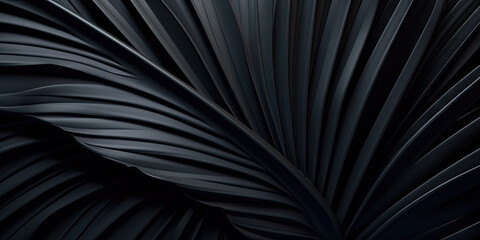  close up of the black palm leaf, Textures of abstract black leaves for tropical leaf background. Flat lay, dark nature concept, tropical leaves - obrazy, fototapety, plakaty